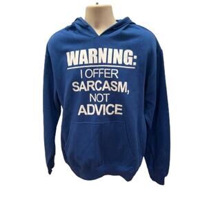 Sarcasm Blue Hooded Sweatshirt - Size Large